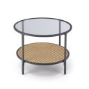 DRIFT modern dohányzóasztal – füstüveg / natúr - 60cm