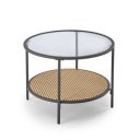 DRIFT modern dohányzóasztal – füstüveg / natúr - 60cm