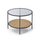 DRIFT modern dohányzóasztal – füstüveg / natúr - 60cm