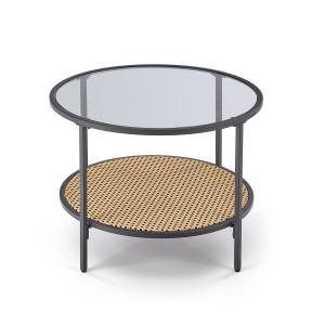 DRIFT modern dohányzóasztal – füstüveg / natúr - 60cm