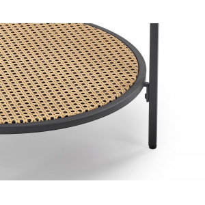 DRIFT modern dohányzóasztal – füstüveg / natúr - 60cm