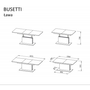 BRENT modern bővíthető dohányzóasztal/étkezőasztal – kasmír