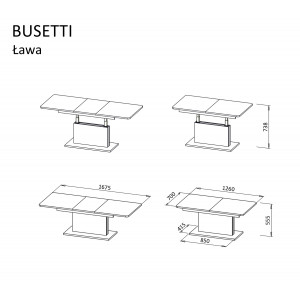BRENT modern bővíthető dohányzóasztal/ étkezőasztal – fehér