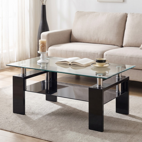 TAYLOR modern dohányzóasztal – fekete - 110cm