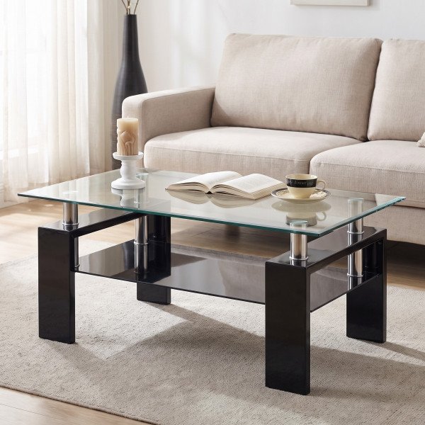 TAYLOR modern dohányzóasztal – fekete - 110cm