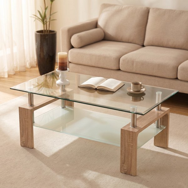 TAYLOR modern dohányzóasztal –  tölgy - 110cm