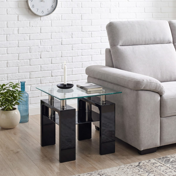 TAYLOR modern dohányzóasztal – fekete - 60cm