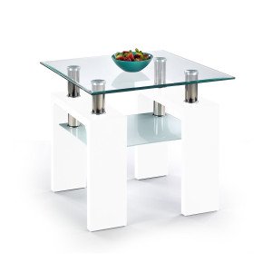 TAYLOR modern dohányzóasztal – fehér - 60cm HALMAR