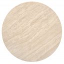 DORIAN modern kerek dohányzóasztal – travertin / dió - 80cm