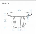 DORIAN modern kerek dohányzóasztal – travertin / dió - 80cm