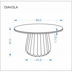 DORIAN modern kerek dohányzóasztal – travertin / dió - 80cm