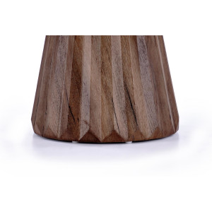 DORIAN modern kerek dohányzóasztal – travertin / dió - 80cm