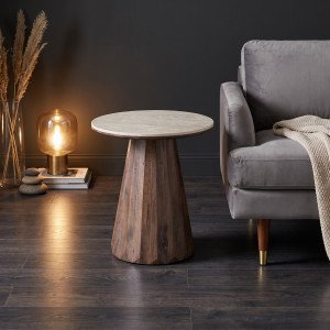 DORIAN modern lerakóasztal – travertin / dió  - 45cm | DesignConcept HALMAR