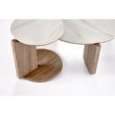 DUNE modern dohányzóasztal szett – márvány / dió - 80/41cm