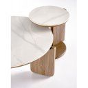 DUNE modern dohányzóasztal szett – márvány / dió - 80/41cm