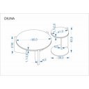 DUNE modern dohányzóasztal szett – márvány / dió - 80/41cm