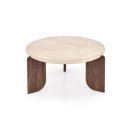 MONTFORD modern dohányzóasztal – travertin / dió - 80cm