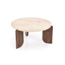 MONTFORD modern dohányzóasztal – travertin / dió - 80cm