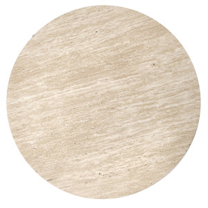 MONTFORD modern dohányzóasztal – travertin / dió - 80cm
