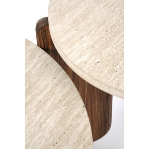 MONTFORD modern lerakóasztal – travertin / dió - 50cm