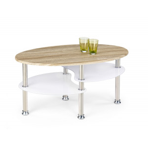 MARLOW modern dohányzóasztal – tölgy / fehér - 90cm