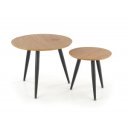 MERIDIAN modern 2 részes dohányzóasztal szett –  tölgy / fekete