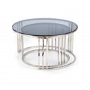 MERIDIAN modern 2 részes dohányzóasztal szett – füstüveg / króm - 80/60cm
