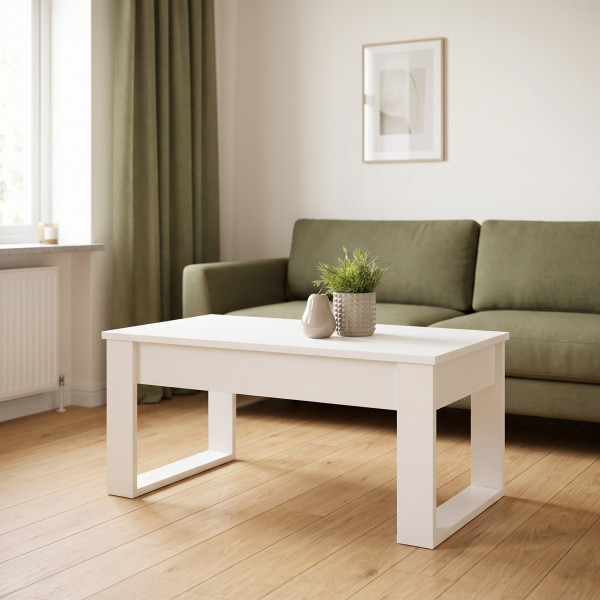NORDEN modern dohányzóasztal fiókokkal – fehér - 110cm