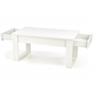 NORDEN modern dohányzóasztal fiókokkal – fehér - 110cm HALMAR
