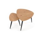 NOVAIR modern 2 részes dohányzóasztal szett – arany tölgy / fekete - 60/40cm