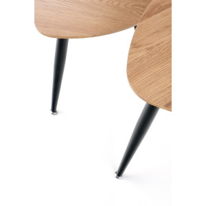 NOVAIR modern 2 részes dohányzóasztal szett – arany tölgy / fekete - 60/40cm
