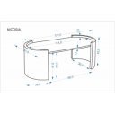 NIXON modern ovális dohányzóasztal – bézs márvány /  dió -121cm