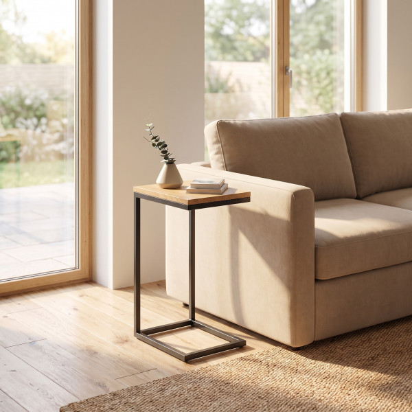 NOVAIR modern lerakóasztal – tölgy / fekete - 40cm