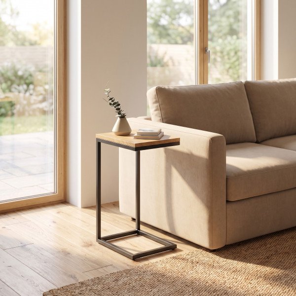 NOVAIR modern lerakóasztal – tölgy / fekete - 40cm