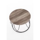 NORWICK modern kerek dohányzóasztal – dió / fekete - 60cm