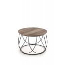 NORWICK modern kerek dohányzóasztal – dió / fekete - 60cm