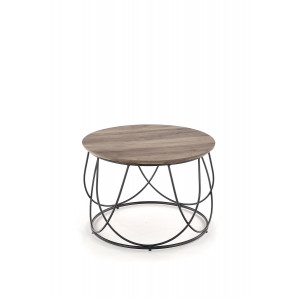 NORWICK modern kerek dohányzóasztal – dió / fekete - 60cm