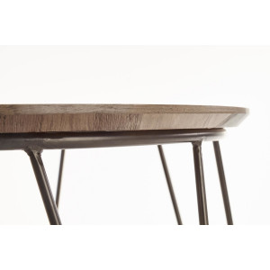 NORWICK modern kerek dohányzóasztal – dió / fekete - 60cm