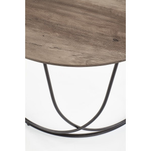 NORWICK modern kerek dohányzóasztal – dió / fekete - 60cm