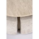 NASH modern dohányzóasztal 4 puffal – travertin / szürke - 80cm