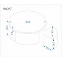 NASH modern dohányzóasztal 4 puffal – travertin / szürke - 80cm