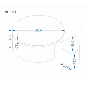 NASH modern dohányzóasztal 4 puffal – travertin / szürke - 80cm