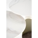 NORVELL modern 2 részes dohányzóasztal szett – fehér márvány / fehér - 60/50cm