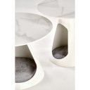 NORVELL modern 2 részes dohányzóasztal szett – fehér márvány / fehér - 60/50cm