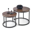 NORA modern 2 részes dohányzóasztal szett – dió / fekete - 53/43cm