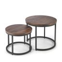 NORA modern 2 részes dohányzóasztal szett – dió / fekete - 53/43cm