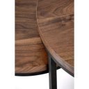 NORA modern 2 részes dohányzóasztal szett – dió / fekete - 53/43cm