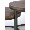 NORA modern 2 részes dohányzóasztal szett – dió / fekete - 53/43cm