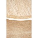 NORA modern 2 részes dohányzóasztal szett – travertin / fehér - 53/43cm