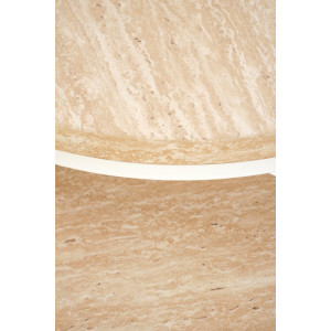 NORA modern 2 részes dohányzóasztal szett – travertin / fehér - 53/43cm
